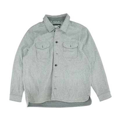Gray Solid Flannel Button Down