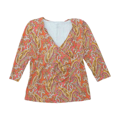 Coral Petite Paisley Blouse