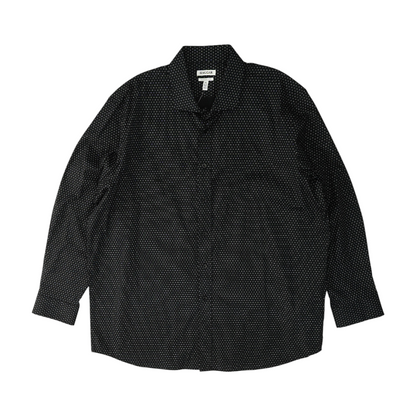 Black Print Long Sleeve Button Down