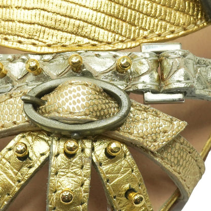 Giuseppe Zanotti Gold Strappy Studded Heels – Image 8