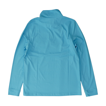 Blue Solid 1/4 Zip Pullover