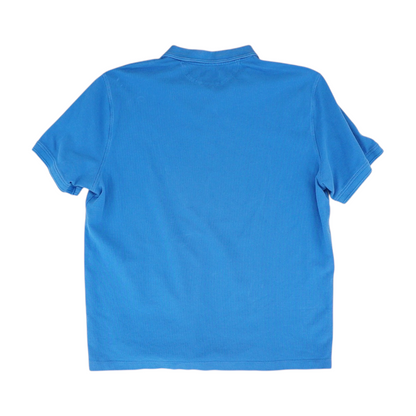 Blue Solid Short Sleeve Polo