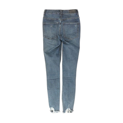Blue Solid High Rise Jeans