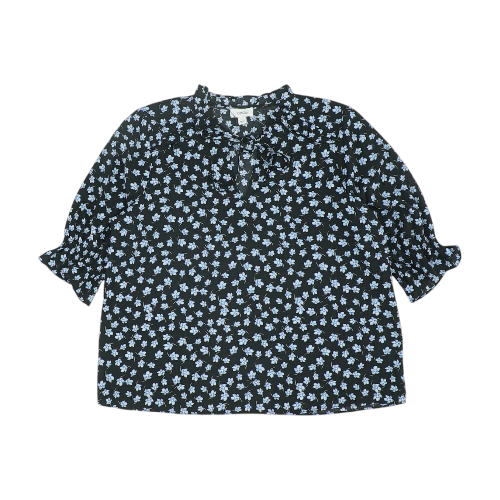 Black Floral Blouse