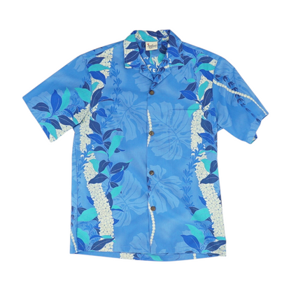 Blue Floral Short Sleeve Button Down