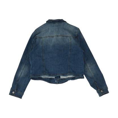Blue Solid Denim Jacket
