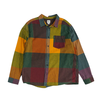 Multi Color Block Long Sleeve Button Down