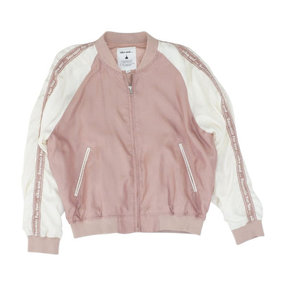 Pink Color Block Bomber Jacket
