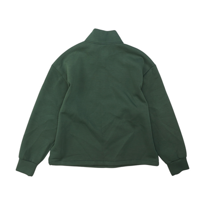 Green Solid 1/4 Zip Pullover