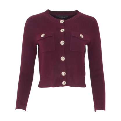 Burgundy Petite Cardigan Sweater