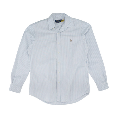 White Striped Long Sleeve Button Down