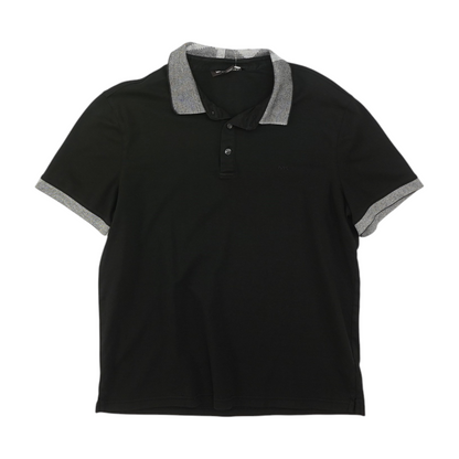Black Solid Short Sleeve Polo