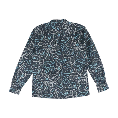 Gray Abstract Long Sleeve Button Down