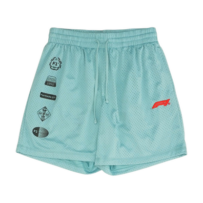 Blue Graphic Active Shorts