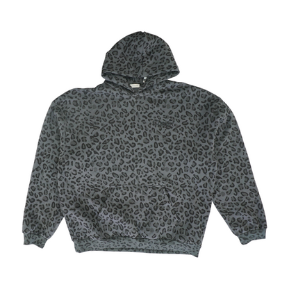 Gray Plus Size Animal Print Hoodie Pullover