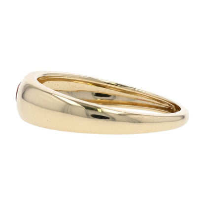 1/10 Ct 14K Gold Flush Set Round Tourmaline Stackable Ring
