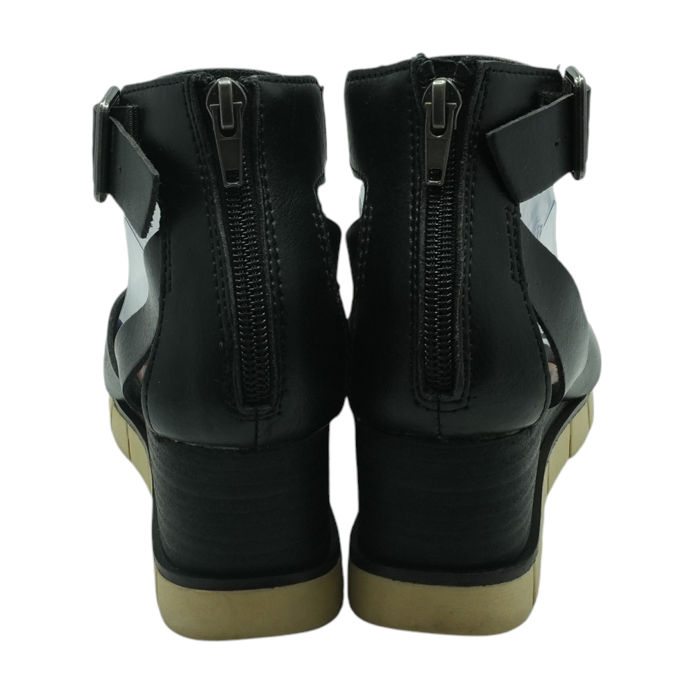 Black Wedged Sandals