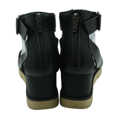 Black Wedged Sandals