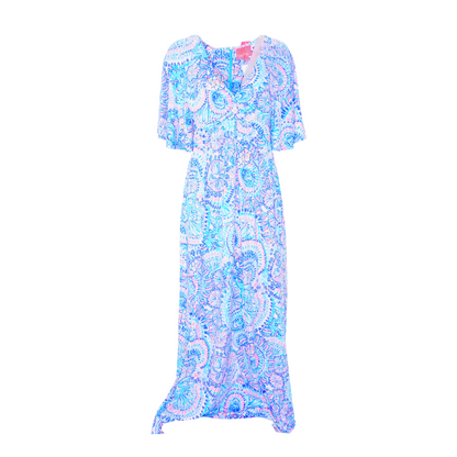 Blue Floral Midi Dress