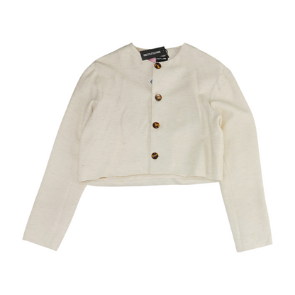Beige Solid Blazer