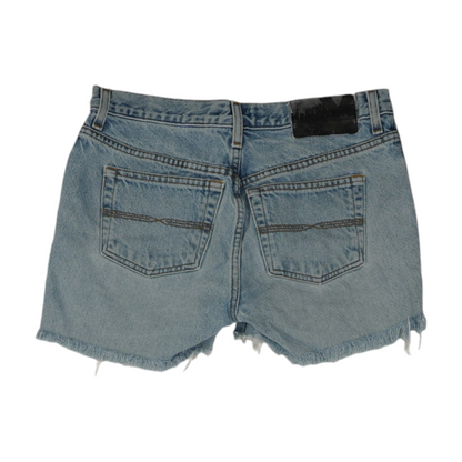 Blue Solid Denim Shorts