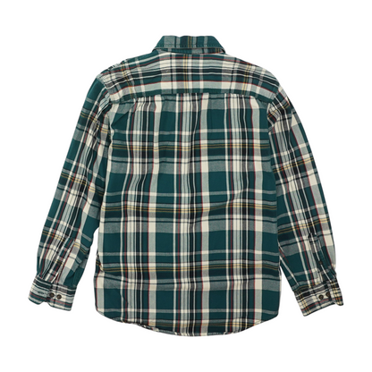 Green Plaid Long Sleeve Button Down