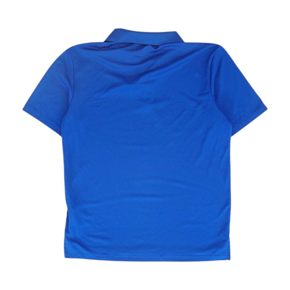 Blue Solid Short Sleeve Polo