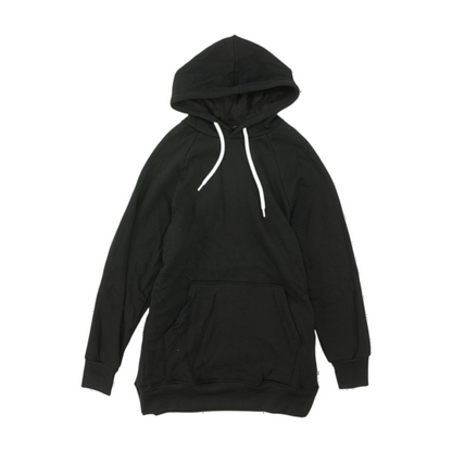 Black Solid Hoodie Pullover