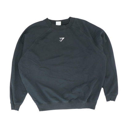 Black Solid Sweatshirt Pullover
