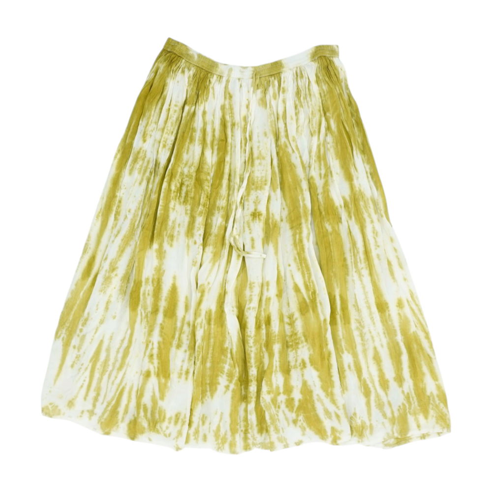 Green Tie-Dye Midi Skirt