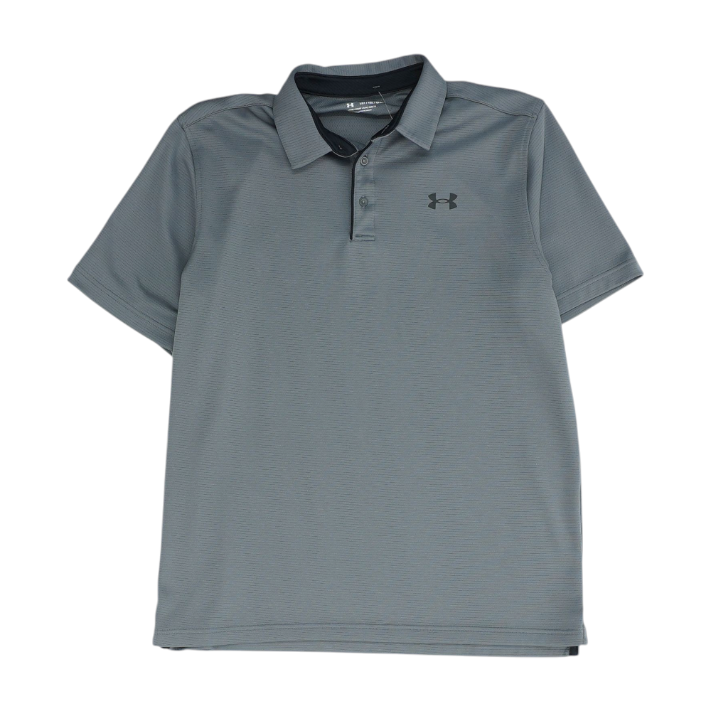 Gray Tall Solid Short Sleeve Polo