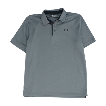 Gray Tall Solid Short Sleeve Polo