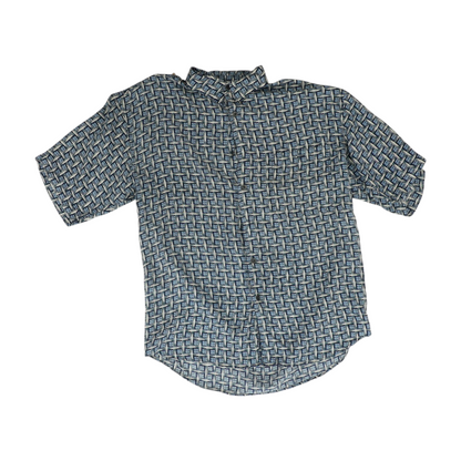 Blue Check Short Sleeve Button Down