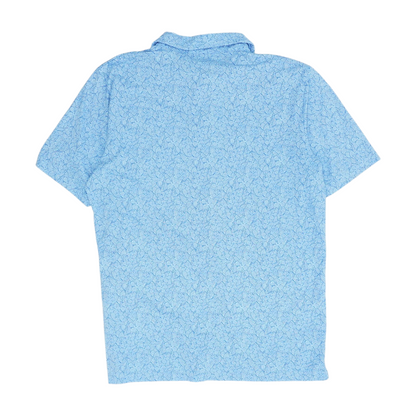 Blue Floral Short Sleeve Polo