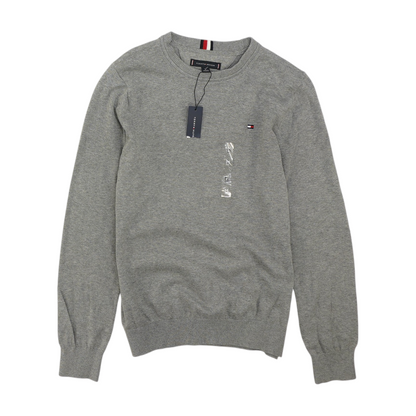 Gray Solid Pullover Sweater