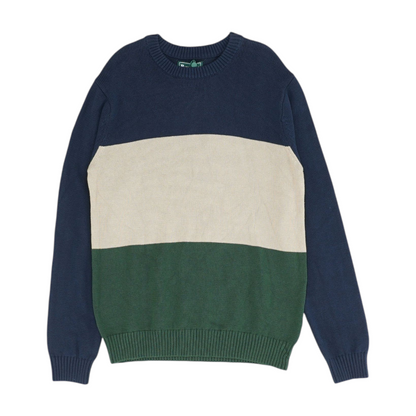 Navy Color Block Pullover Sweater
