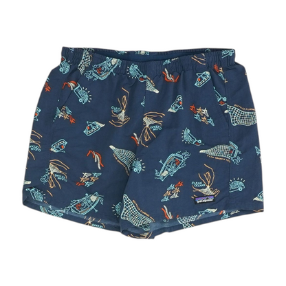 Navy Graphic Active Shorts