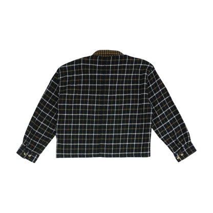 Black Check Flannel Button Down