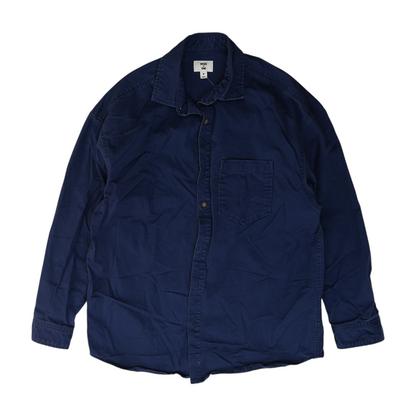 Navy Solid Long Sleeve Button Down