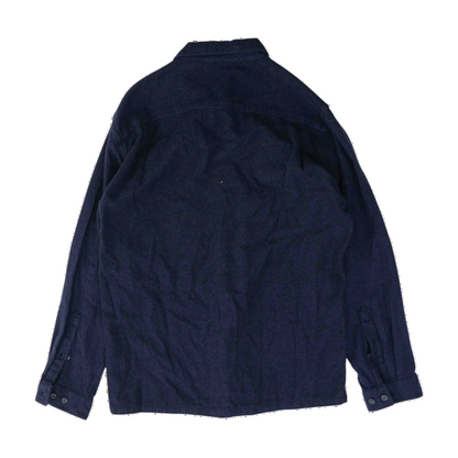 Navy Solid Flannel Button Down