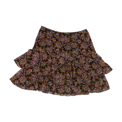 Black Floral Mini Skirt
