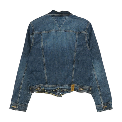 Blue Solid Denim Jacket