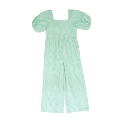 Green Floral Short Sleeve One-Piece
