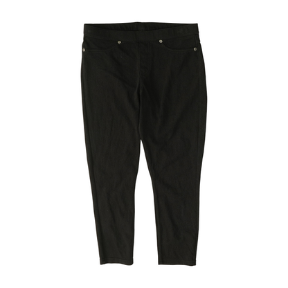 Black Solid Active Capris