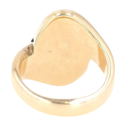 14K Gold Bypass Shank Oval Signet Ring