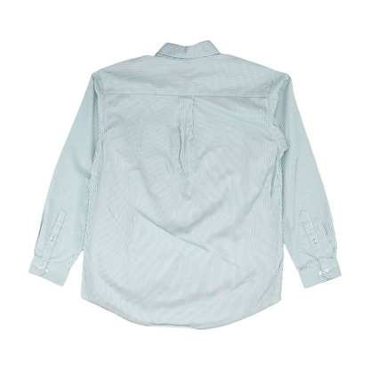 Green Striped Long Sleeve Button Down