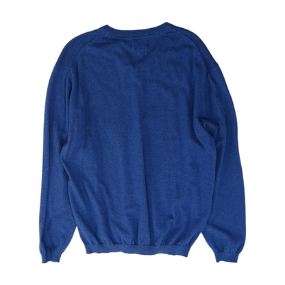Blue Solid Pullover Sweater