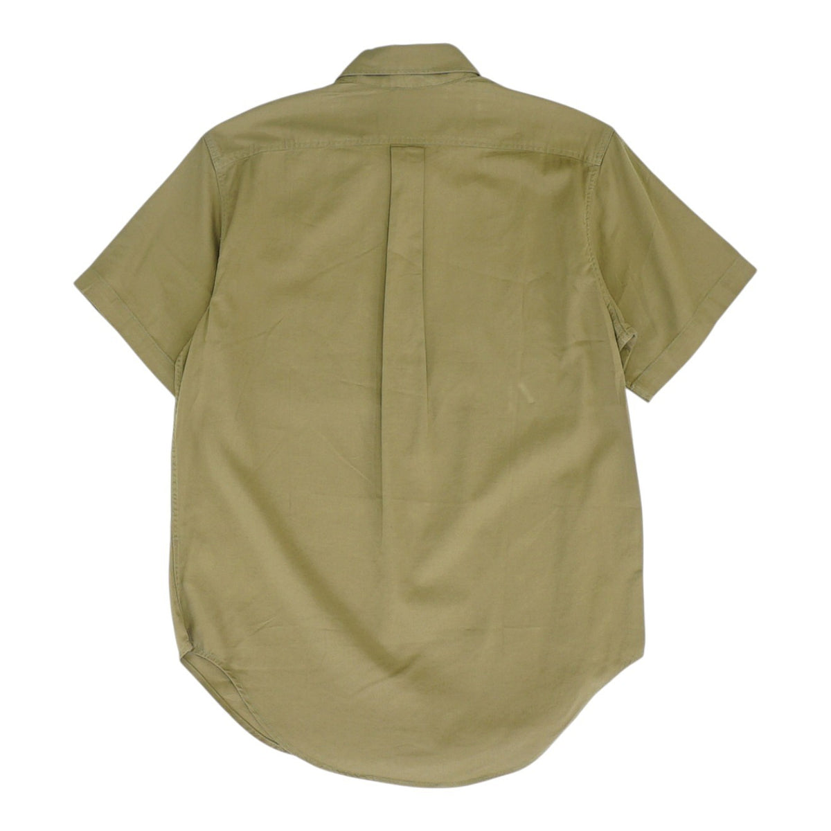 Green Solid Short Sleeve Button Down