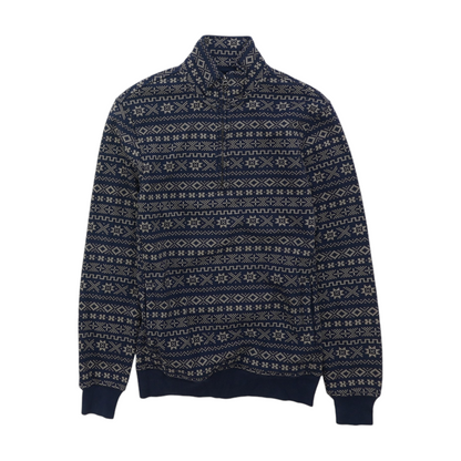 Navy Print 1/4 Zip Pullover