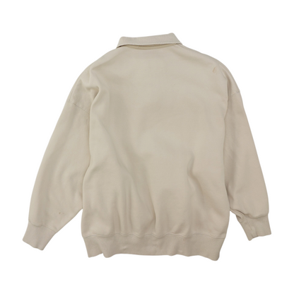 Beige Solid 1/4 Zip Pullover